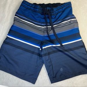 OP Ocean Pacific Board-short Swim Trunks Size Medium (32-34) Blue Stripes